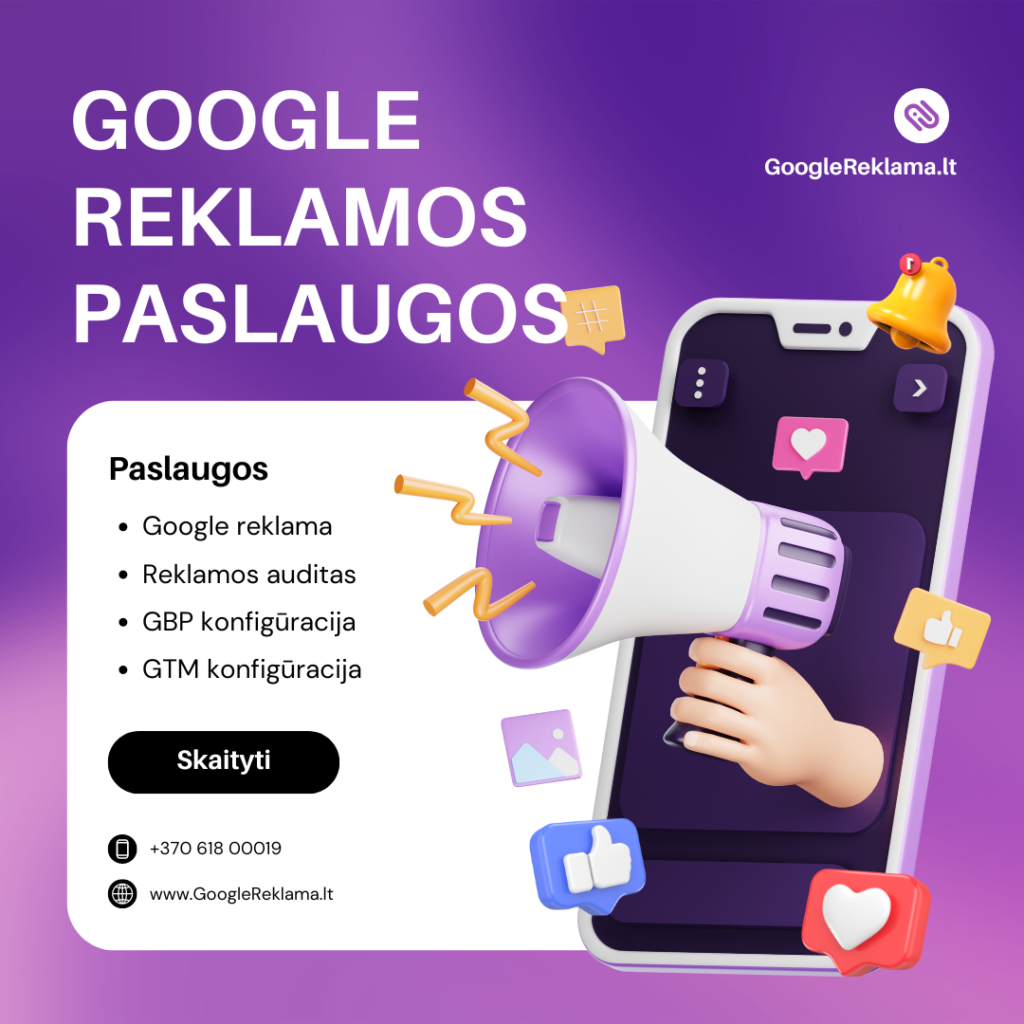 Google ads reklamos paslaugos